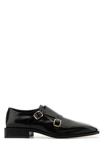 FERRAGAMO BLACK LEATHER CARACAS MONK STRAP SHOES