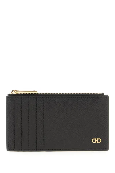 Ferragamo Black Leather Card Holder