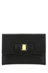 Ferragamo Black Leather Card Holder In Black