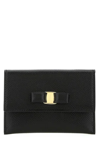 Ferragamo Black Leather Card Holder