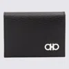 Ferragamo Compact Textured Leather Wallets In Black
