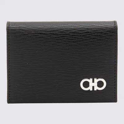 FERRAGAMO BLACK LEATHER CARD HOLDER
