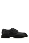 FERRAGAMO BLACK LEATHER CERVANTES LACE-UP SHOES