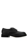 Ferragamo Logo-debossed Leather Derby Shoes In Neroneronero