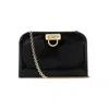 Ferragamo Rectangular Calf Leather Shoulder Bag In Black