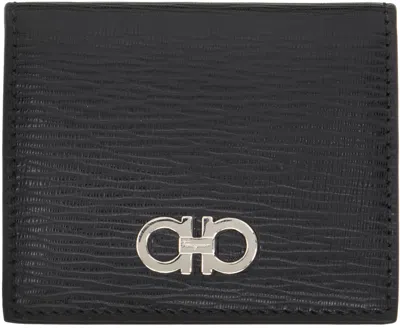 Ferragamo Black Leather Coin Pouch In Nero || Red Ferragam