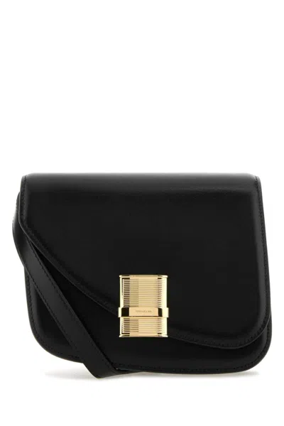 FERRAGAMO BLACK LEATHER CROSSBODY BAG