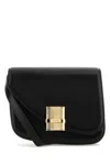 Ferragamo Black Leather Small Fiamma Crossbody Bag In Neronero