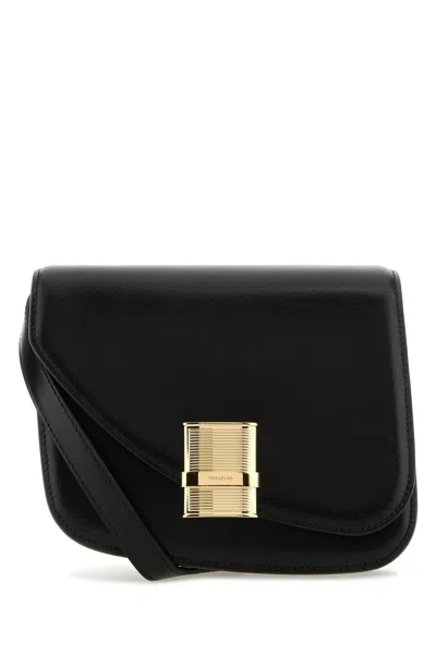 FERRAGAMO BLACK LEATHER CROSSBODY BAG