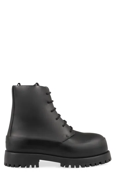 FERRAGAMO FEDE LEATHER ANKLE BOOTS