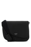 FERRAGAMO BLACK LEATHER FIAMMA CROSSBODY BAG