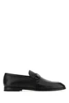 Ferragamo Foster Gancini Loafers In Hammered Leather In Nernewbiscnewbisc