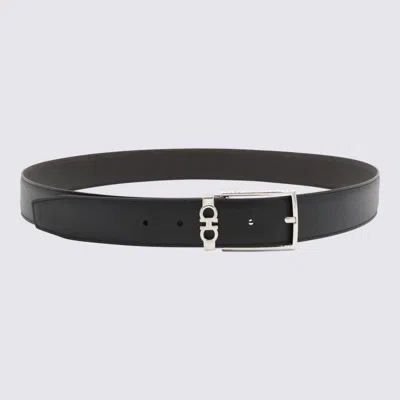 FERRAGAMO BLACK LEATHER GANCINI BELT