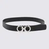 FERRAGAMO BLACK LEATHER GANCINI BELT