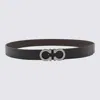 Ferragamo Leather Belt With Gancini Buckle In Nero || Hickory