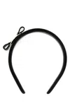 Ferragamo Black Leather Hairband In Black