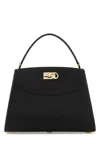 Ferragamo Leather Top Handle Shoulder Bag In Black