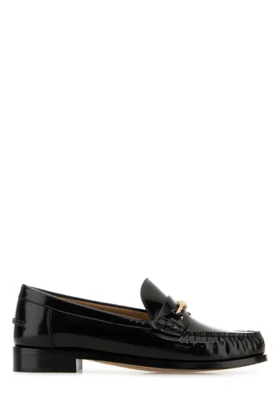 Ferragamo Black Leather Harry Loafers In Multicolor