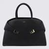 Ferragamo Structured Leather Shoulder Bag In Black