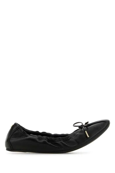 FERRAGAMO FERRAGAMO BLACK LEATHER JOELLE BALLERINAS