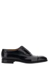 Ferragamo Oxford Lace-up Shoes With Polished Finish In Black