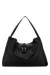 Ferragamo Grape Leather Large Shopping Bag In Nero