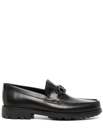 FERRAGAMO FERRAGAMO BLACK LEATHER LOAFER