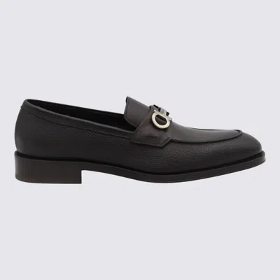 FERRAGAMO BLACK LEATHER LOAFERS