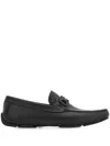 Ferragamo Mens Black Parigi Buckled Leather Driver Shoes In Black