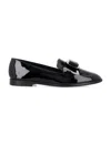 Ferragamo Glossy Patent Leather Low-heeled Pumps In Black