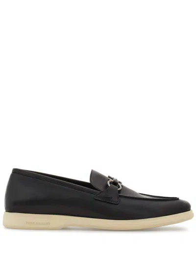 Ferragamo Black Leather Loafers