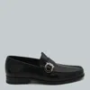 FERRAGAMO BLACK LEATHER LOAFERS