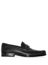 Ferragamo Gancini-detialed Leather Loafers In Black