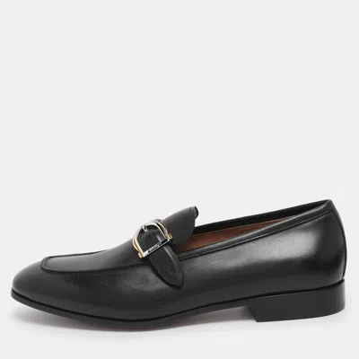 Pre-owned Ferragamo Black Leather Loafers Size 42