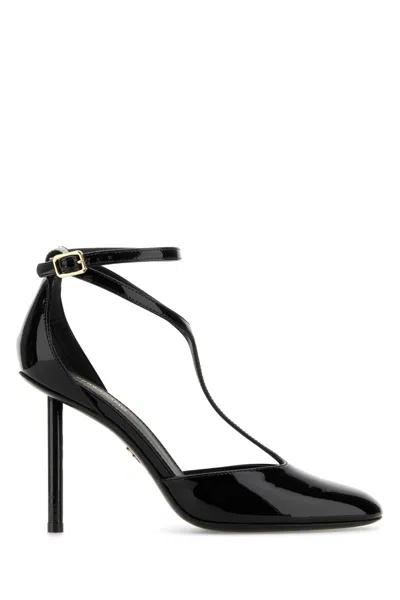 FERRAGAMO BLACK LEATHER LYSANDRA PUMPS