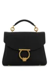 Ferragamo Margot Calfskin Cross-body Bag With Top Handle In Black