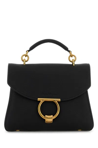 Ferragamo Black Leather Margot Handbag
