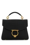 Ferragamo Margot Calfskin Cross-body Bag With Top Handle In Black