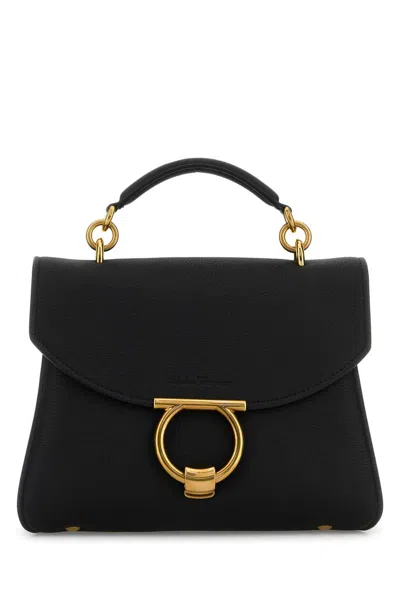 Ferragamo Black Leather Margot Handbag