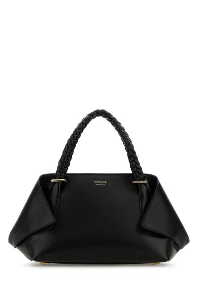 FERRAGAMO BLACK LEATHER MEDIUM HANDBAG