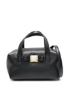 Ferragamo Black Leather Mini Handbag In Black