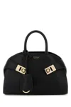 Ferragamo Mini Hug Handbag Detachable Tag In Black