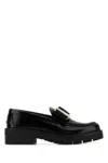 Ferragamo Mirty Loafers With Chunky Sole And Metallic Accent In Nero
