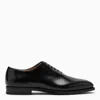 Ferragamo Black Leather Geoffrey Lace-up Shoes In Black