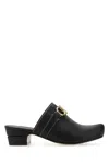Ferragamo Metal Detail Block Heel Sandals In Black