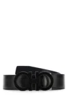 Ferragamo Reversible And Adjustable Gancini Belt In Black