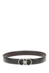 Ferragamo Salvatore  Man's Bicolor Leather Belt With Logo Buckle In 004