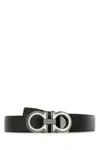 Ferragamo Reversible Embossed Gancini Leather Belt