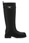 Ferragamo Leather Ryder Boots Buckle Detail