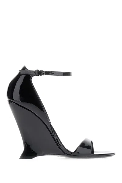 FERRAGAMO BLACK LEATHER SANDALS